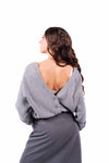 Cardigan Grigio con Bottoni Avanti e Dietro donna Tensione in - 3