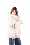 Gilet Ibrido Ecopelle ed Ecopelliccia Panna donna Tensione in - 2