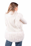 Gilet Ibrido Ecopelle ed Ecopelliccia Panna donna Tensione in - 4