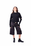 Bermuda Sartoriale Nero Gessato con Cintura donna Tensione in - 2