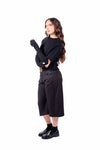 Maglia Pullover Nera Maniche Corte con Manicotti donna Tensione in - 5