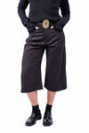 Bermuda Sartoriale Nero Gessato con Cintura donna Tensione in - 1