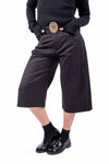 Bermuda Sartoriale Nero Gessato con Cintura donna Tensione in - 5