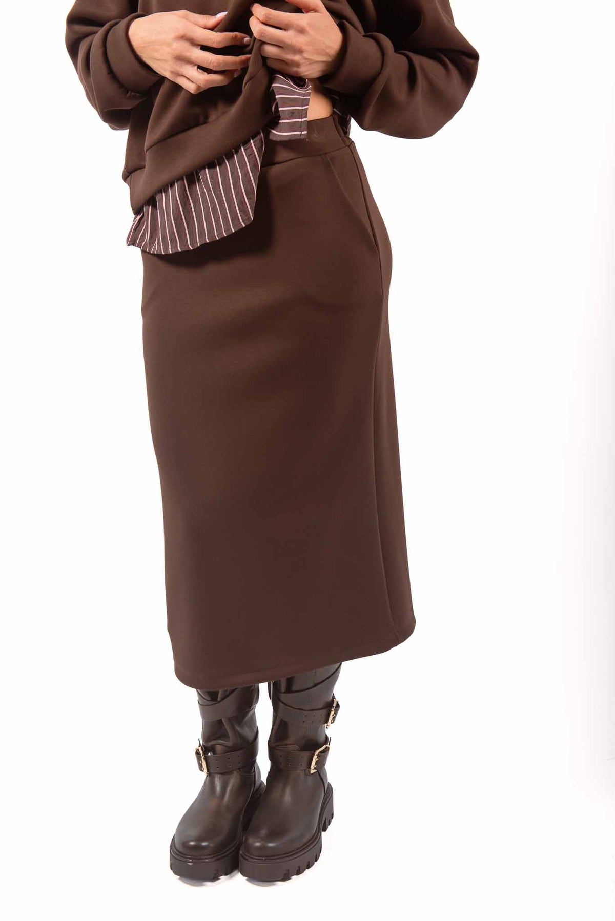 Gonna Midi a Tubino Cioccolato donna Miss love - 1