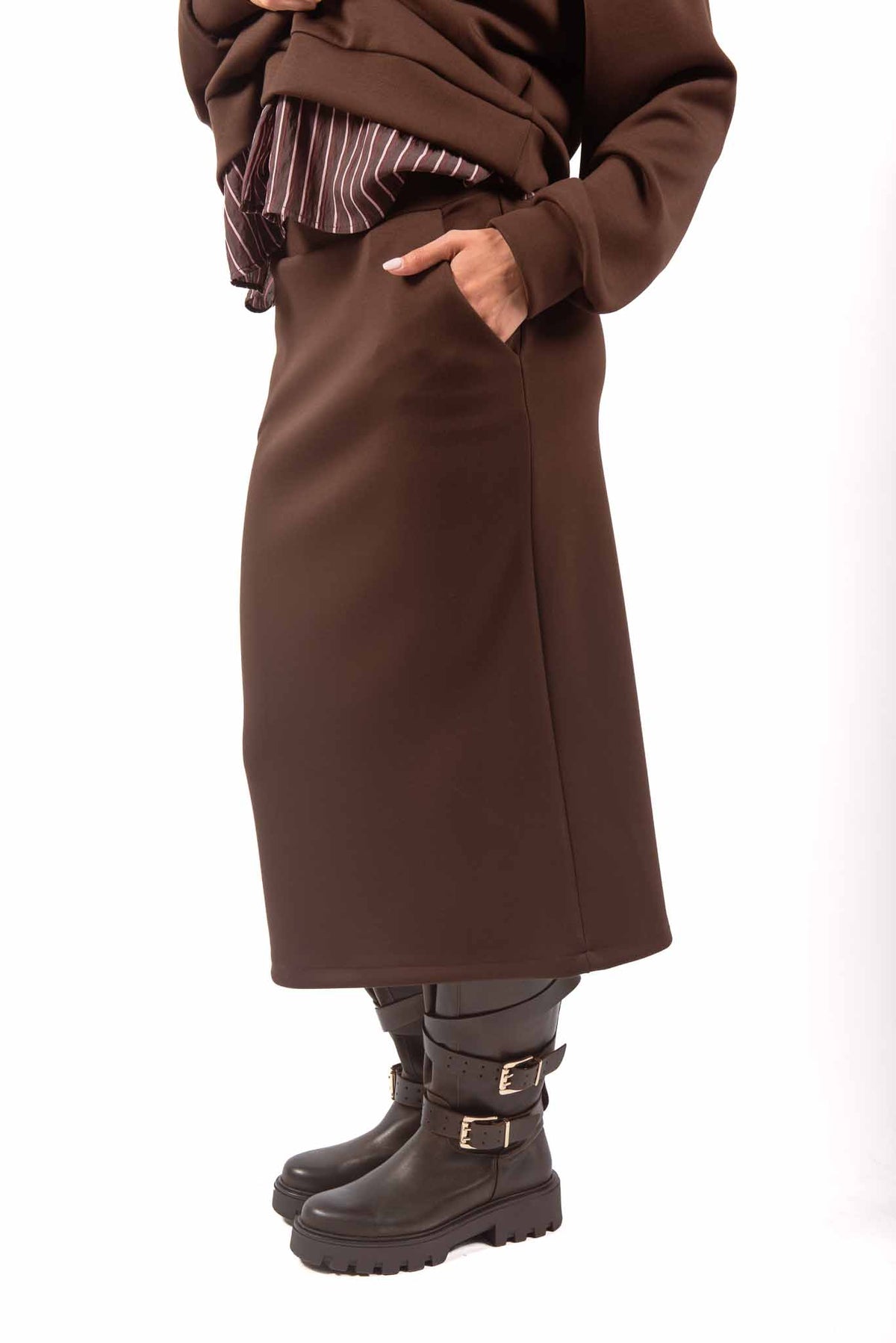 Gonna Midi a Tubino Cioccolato donna Miss love - 2