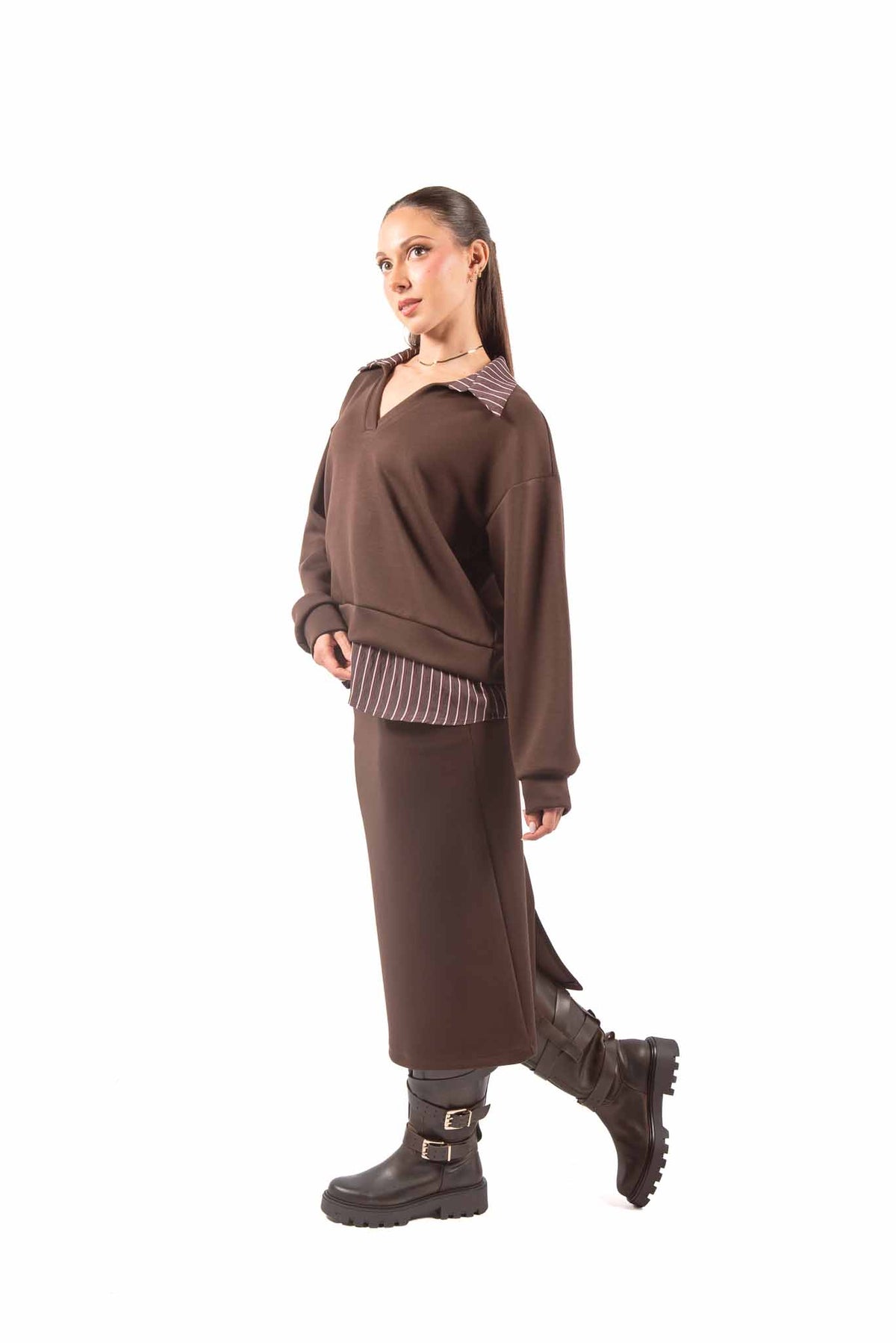 Gonna Midi a Tubino Cioccolato donna Miss love - 5