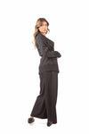 Blazer Nero con Inserto in Pizzo e Cintura donna Miss love - 5