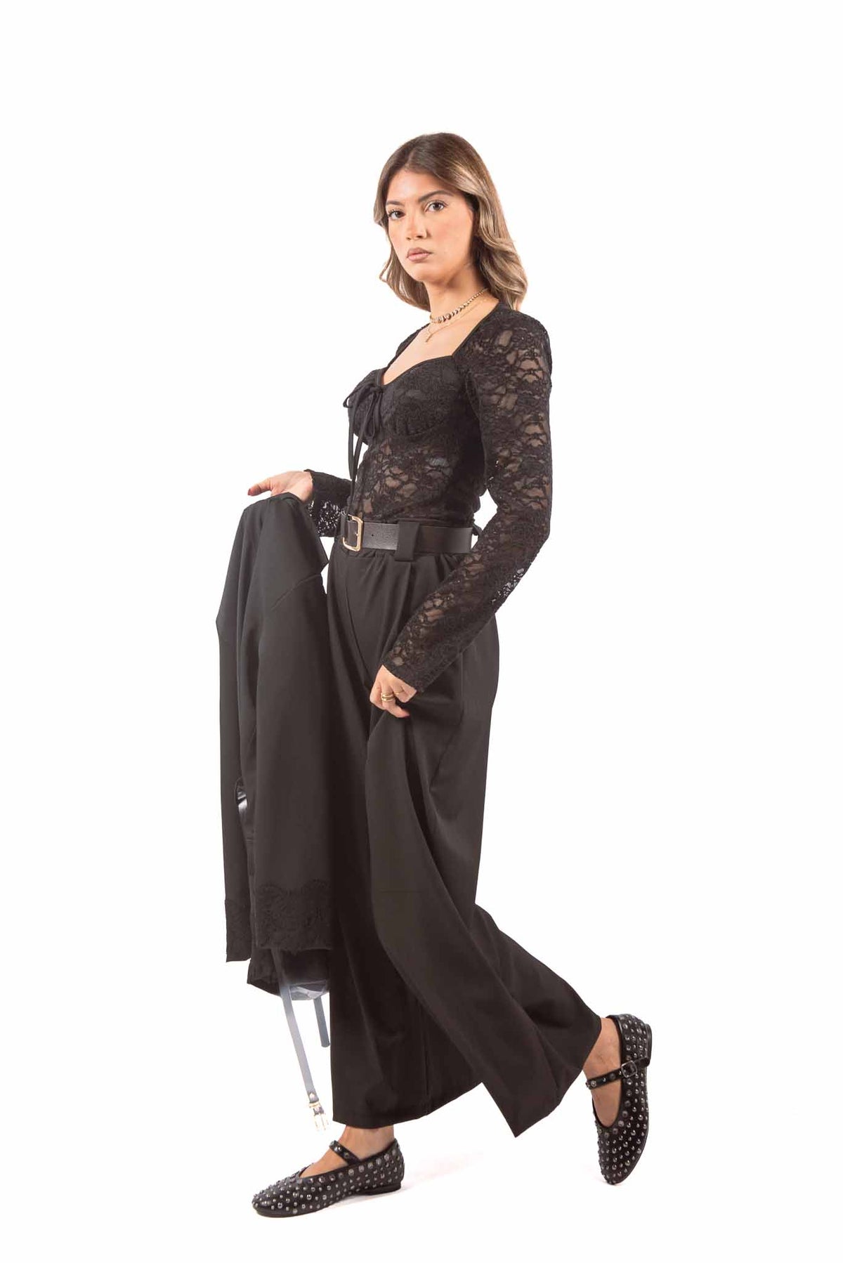 Top in Pizzo Nero con Bustier Integrato donna Miss love - 4