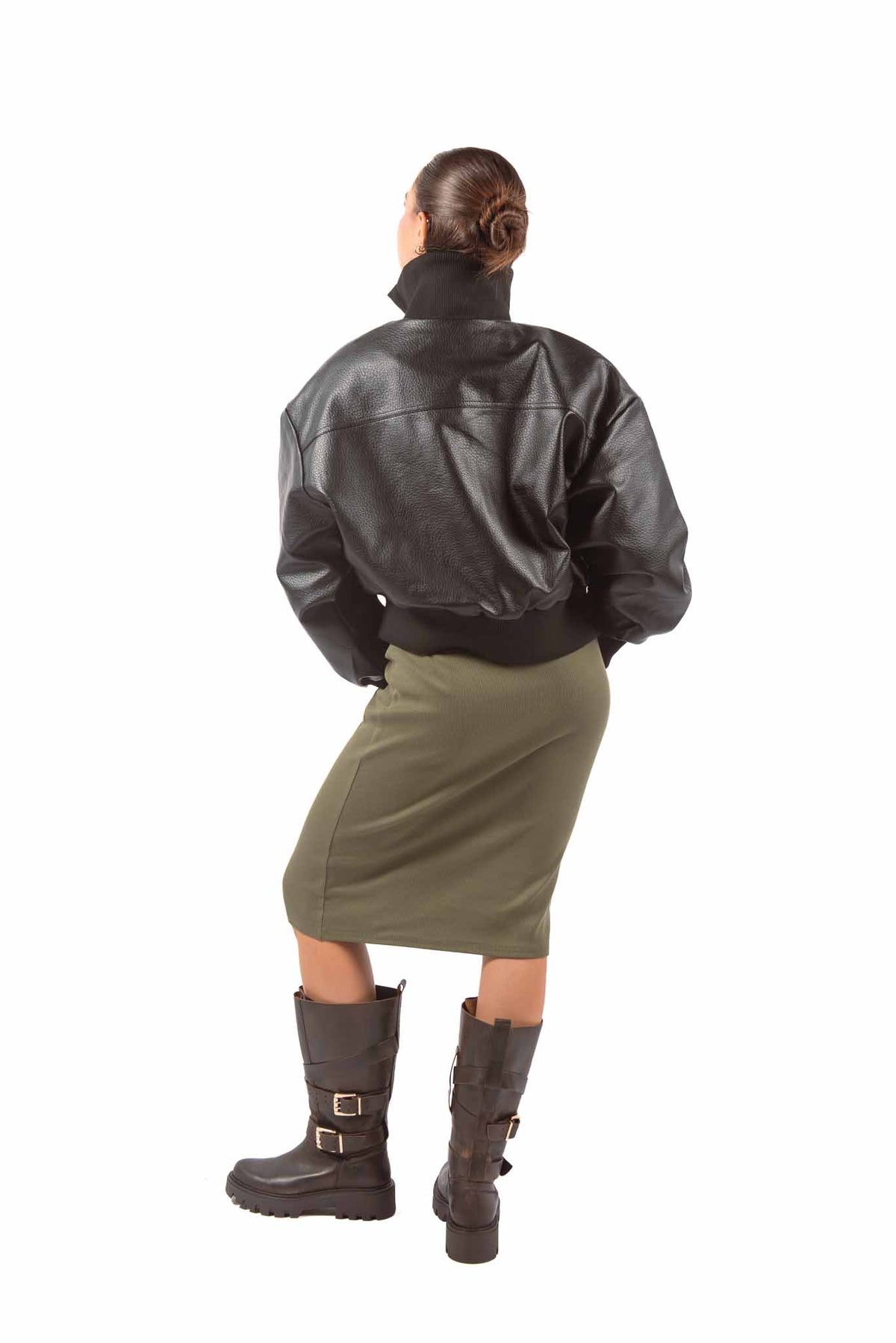 Bomber Biker in Ecopelle Nero donna Miss love - 3