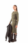 Abito Midi a Costine Verde Oliva donna Miss love - 2