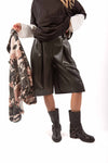 Bermuda in Ecopelle Nera con Pinces donna Miss love - 1
