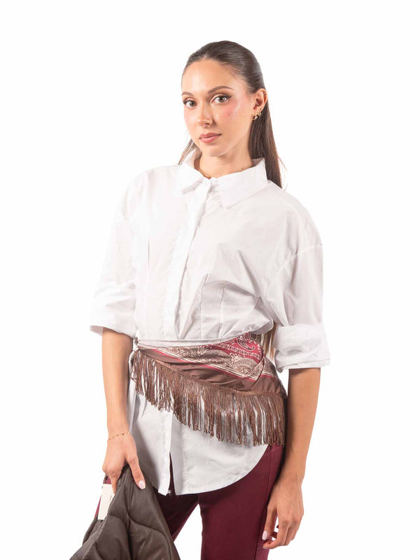 Camicia Bianca con Bandana Sfrangiata da donna Miss love