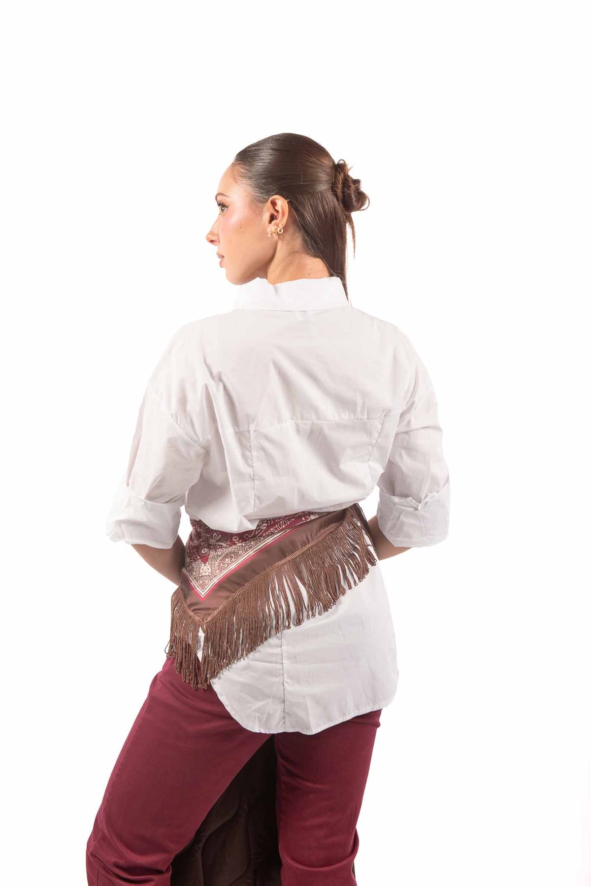 Camicia Bianca con Bandana Sfrangiata donna Miss love - 2