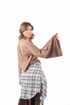 Maglia Fluida Maniche Lunghe Cammello donna Miss love - 3