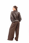 Giubbino in Ecopelle Marrone con Zip donna Miss love - 4