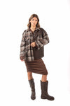 Camicia Patchwork Check ed Ecopelle donna Miss love - 1