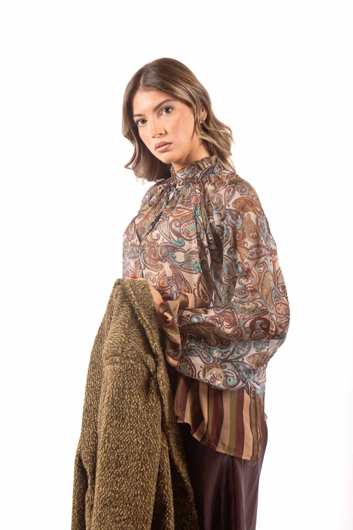 Blusa in Chiffon Stampa Paisley donna Miss love - 2