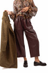 Pantaloni Barrell Fit in Ecopelle Bordeaux donna Miss love - 1
