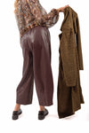 Pantaloni Barrell Fit in Ecopelle Bordeaux donna Miss love - 3