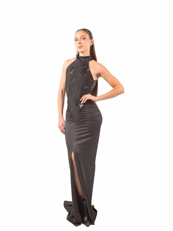 Abito Sirena Nero con Paillettes da donna Miss love