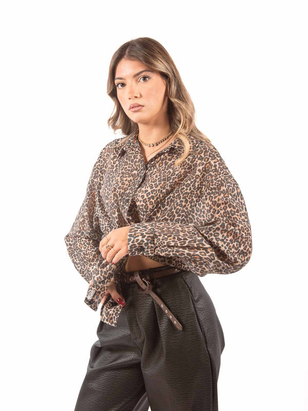 Camicia Semitrasparente Leopardata da donna Miss love