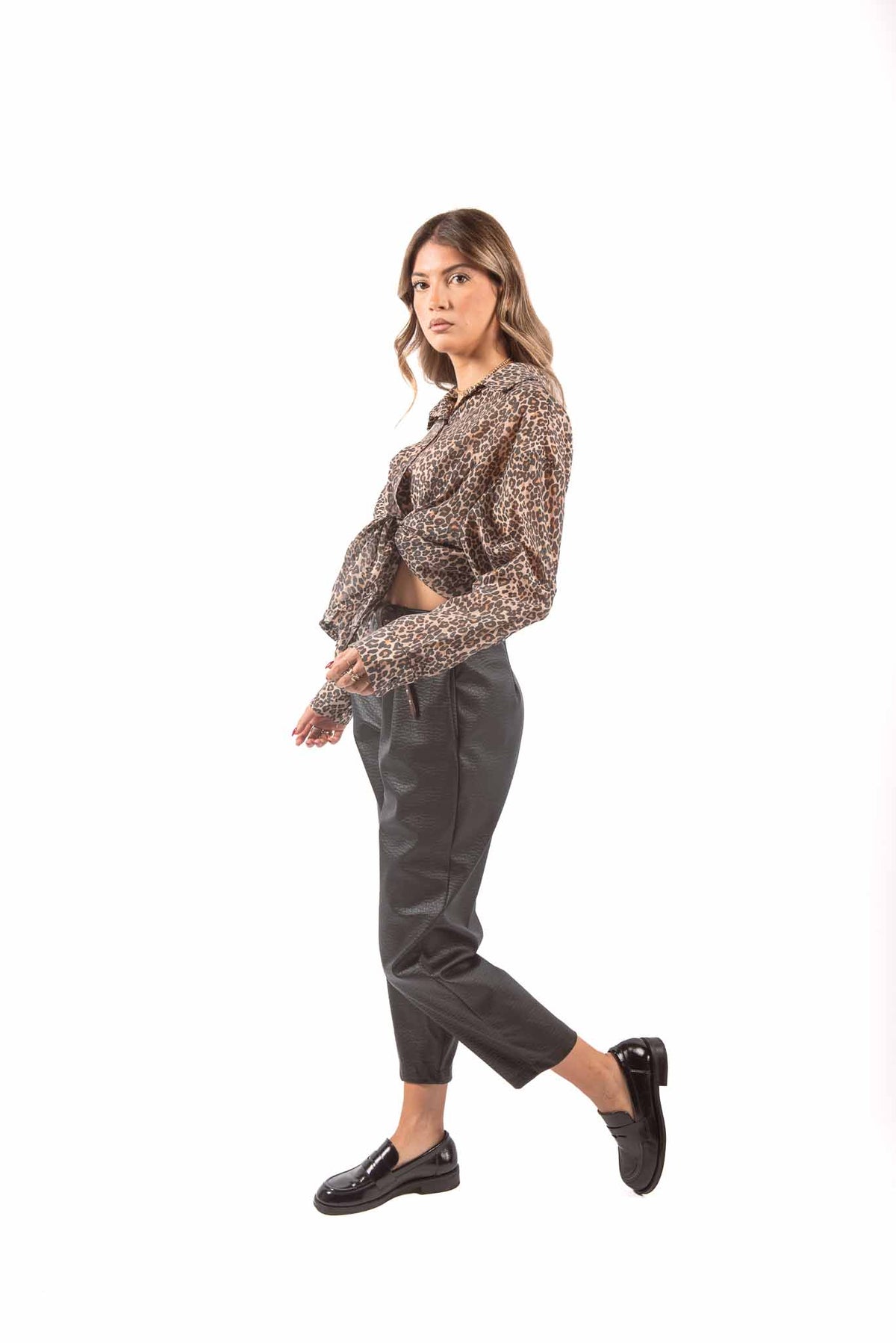 Camicia Semitrasparente Leopardata donna Miss love - 4