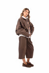 Giacca Corta Cioccolato con Mostrine donna Miss love - 2