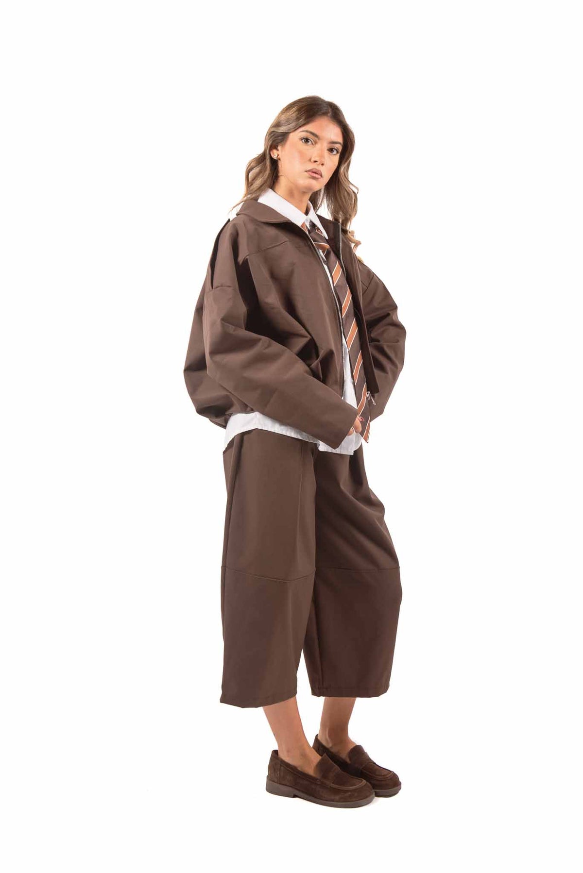 Giacca Corta Cioccolato con Mostrine donna Miss love - 2