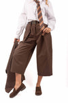 Pantaloni Wide Leg Cioccolato con Cintura donna Miss love - 1