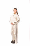 Pantaloni Jogger Panna con Bande Marroni donna Miss love - 5