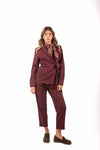 Pantaloni Chino Bordeaux con Cintura donna Miss love - 3
