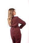 Blazer Incrociato a Portafoglio Bordeaux donna Miss love - 3