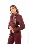 Blazer Incrociato a Portafoglio Bordeaux donna Miss love - 4
