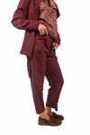 Pantaloni Chino Bordeaux con Cintura donna Miss love - 2