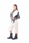 Bermuda in Denim Panna con Cintura donna Tensione in - 5