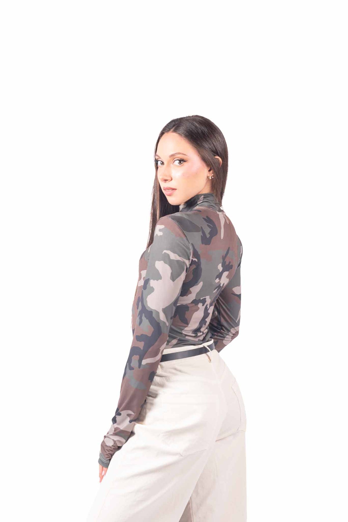 Maglia Maniche Lunghe in Jersey Militare donna Tensione in - 2