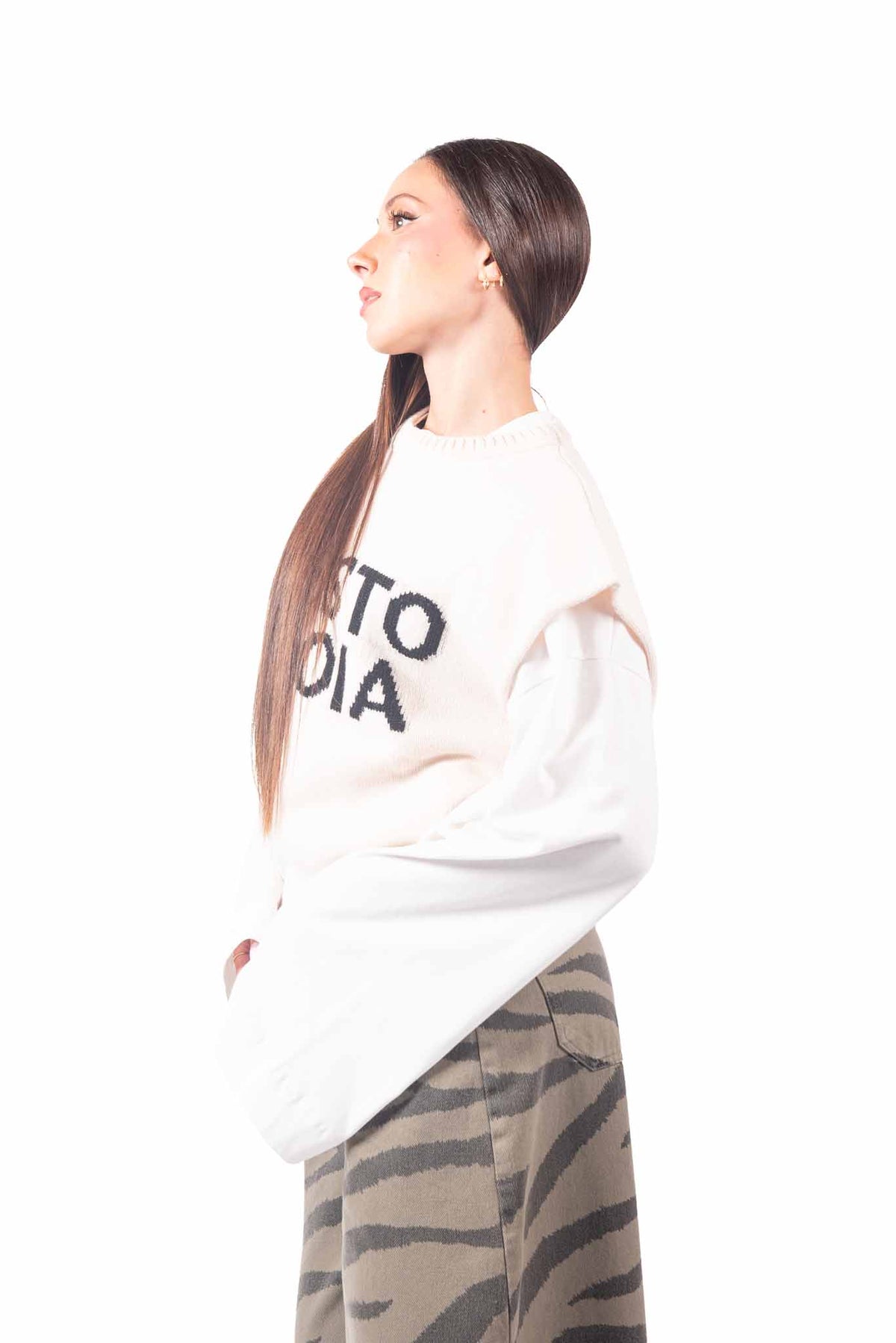 Gilet in Maglia Panna 