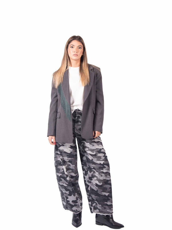 Jeans Barrel Fit Maculato Grigio da donna Tensione in