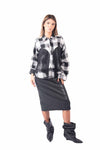 Camicia A Quadri Bianco/Nero con Frange donna Tensione in - 4