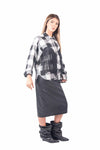Camicia A Quadri Bianco/Nero con Frange donna Tensione in - 3