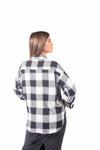 Camicia A Quadri Bianco/Nero con Frange donna Tensione in - 2