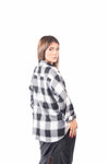Camicia A Quadri Bianco/Nero con Frange donna Tensione in - 5
