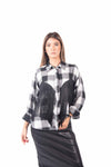 Camicia A Quadri Bianco/Nero con Frange donna Tensione in - 1