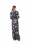 Abito Lungo in Jersey Nero a Pois donna Tensione in - 3