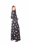 Abito Lungo in Jersey Nero a Pois donna Tensione in - 6