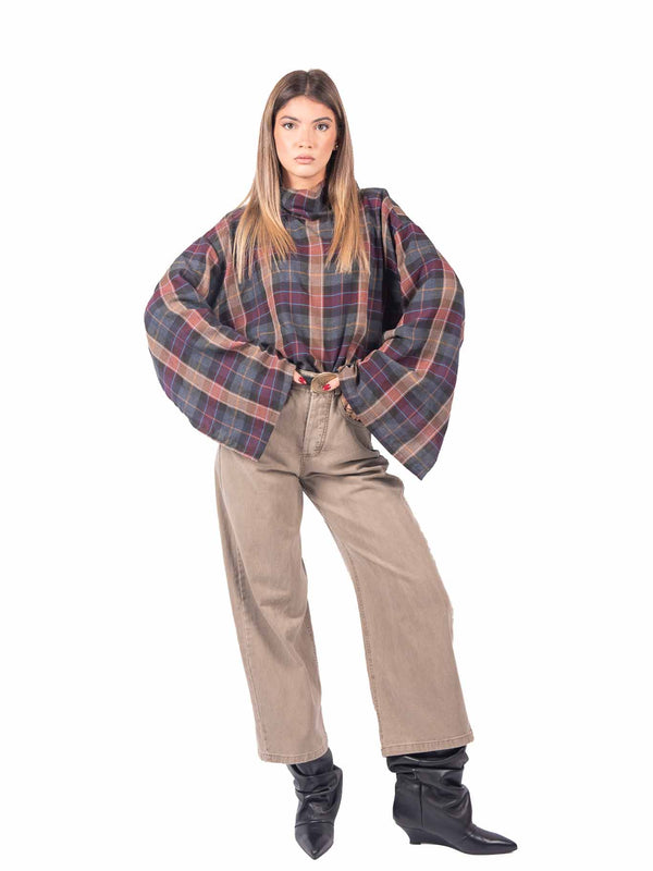 Jeans Wide Leg Sabbia con Cintura da donna Tensione in