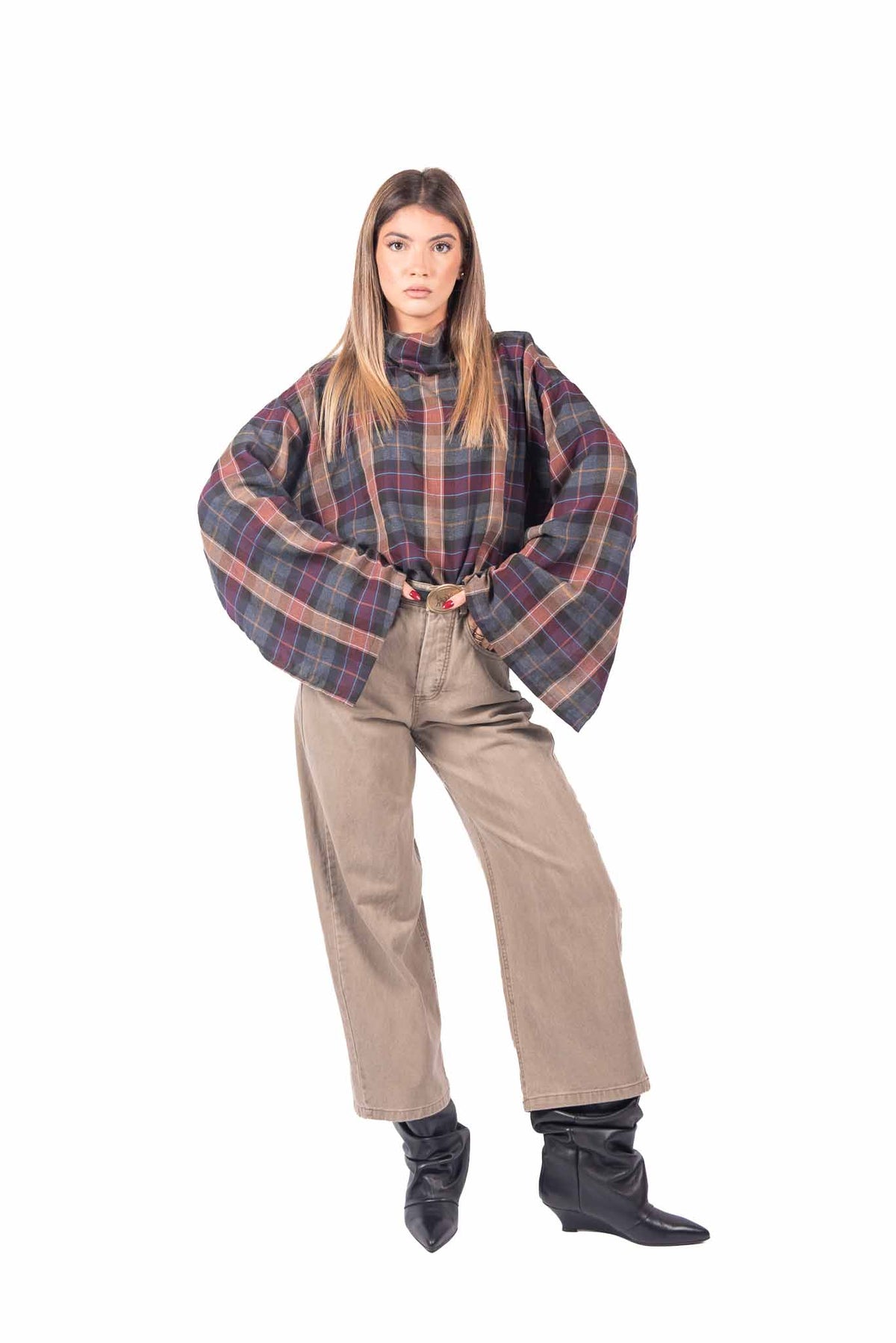 Jeans Wide Leg Sabbia con Cintura donna Tensione in - 1