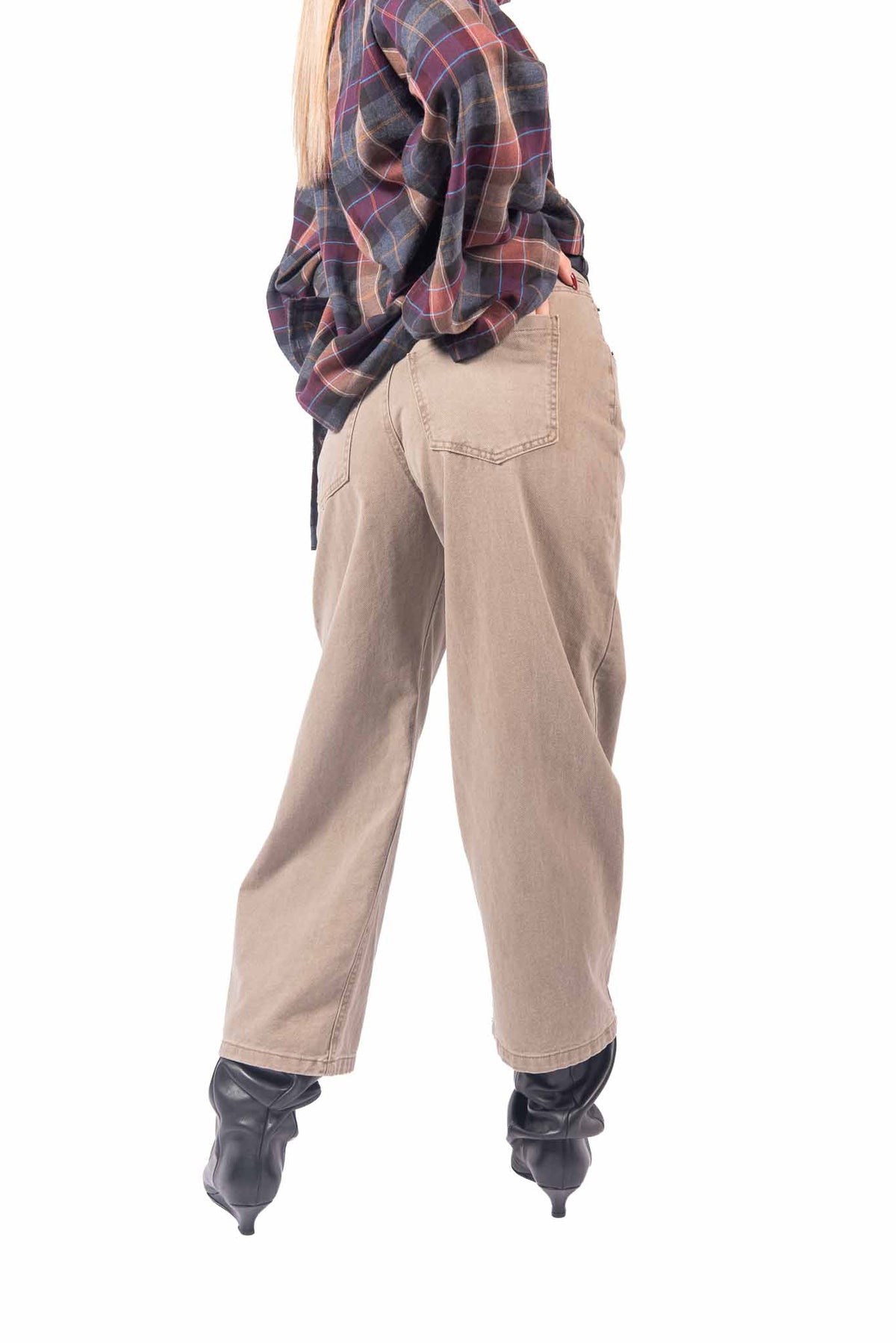 Jeans Wide Leg Sabbia con Cintura donna Tensione in - 5