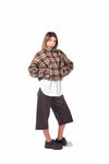 Bomber Crop a Quadri Tartan donna Tensione in - 4