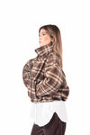 Bomber Crop a Quadri Tartan donna Tensione in - 1